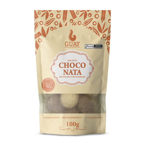 Guay chocolate-flavored cookie filled with guava paste, 100g
