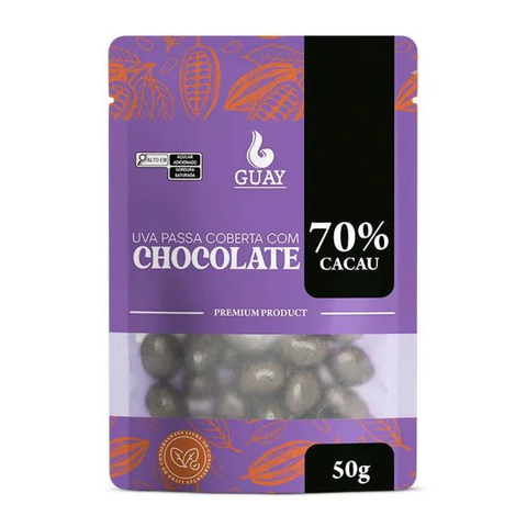 Raisin and Chocolate Coated Dragee 70% Guay 50g