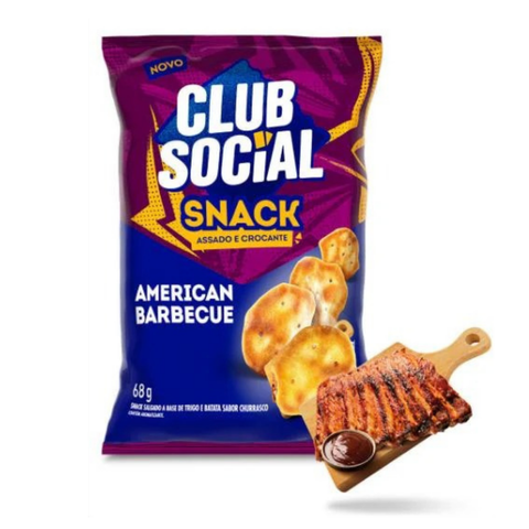 Salgadinho Club Social Snack Assado Barbecue 68g