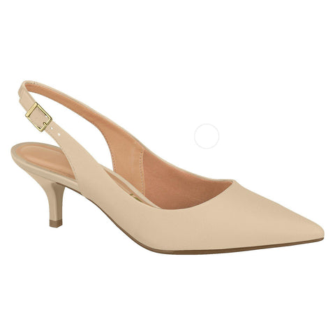 Vizzano 1122-806 Slingback de Salto Baixo em Napa Bege
