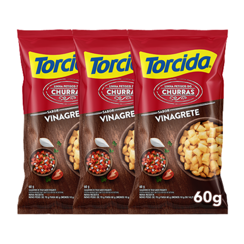 Salgadinho TORCIDA® Vinagrete  3x60Gr.