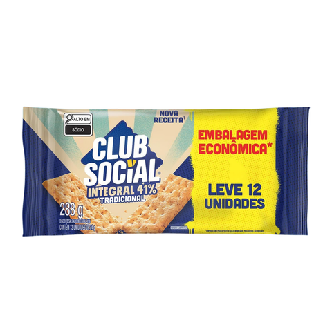 Biscoito Club Social Integral 41% 288g