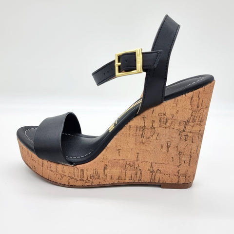 Vizzano 6283-2000 Wedge Sandal in Black Napa