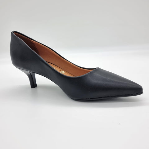 Vizzano 1122-828 Kitten Heel Pointy Toe Pump in Black Napa