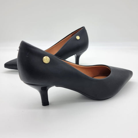 Vizzano 1122-828 Kitten Heel Pointy Toe Pump in Black Napa