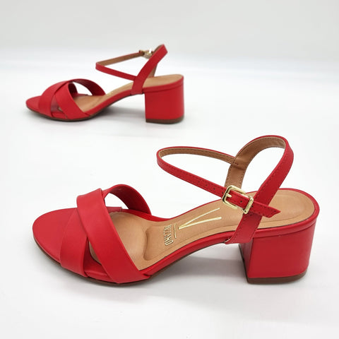 Vizzano 6291-927 Block Heel Sandal in Red Napa