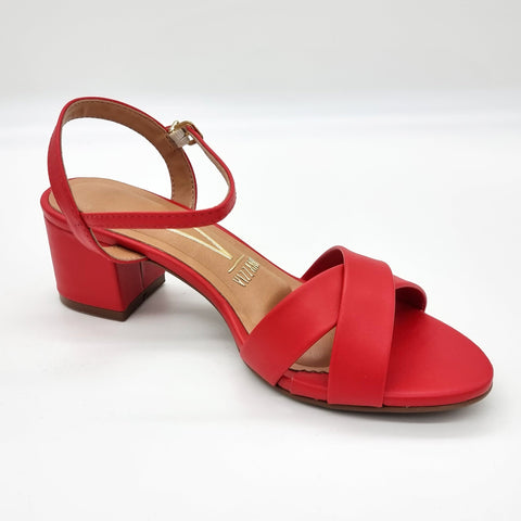 Vizzano 6291-927 Block Heel Sandal in Red Napa