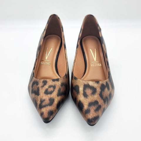 Vizzano 1122-828 Kitten Heel Pointy Toe Pump in Multi Beige