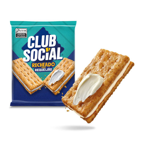 Biscoito Clube Social Recheado Requeijão 106g