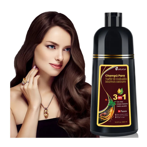 Shampoo Tonalizante Para Cabelo Grisalho Kaisasa 500ml - Marrom Escuro