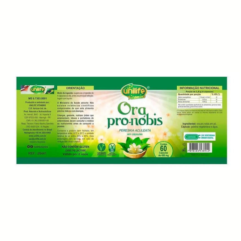 Ora Pro-Nobis Capsule - Unilife - 60 Capsules