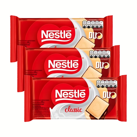 Chocolate Ao Leite Branco Duo Classic Nestlé 3x80g