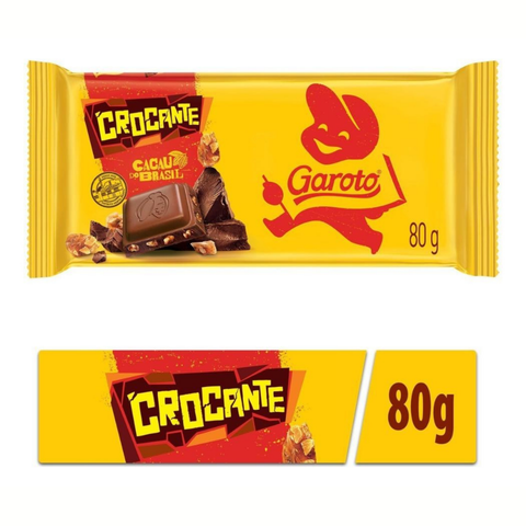 Chocolate Garoto Crocante Ao leite 3x80g