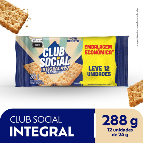 Biscoito Club Social Integral 41% 288g