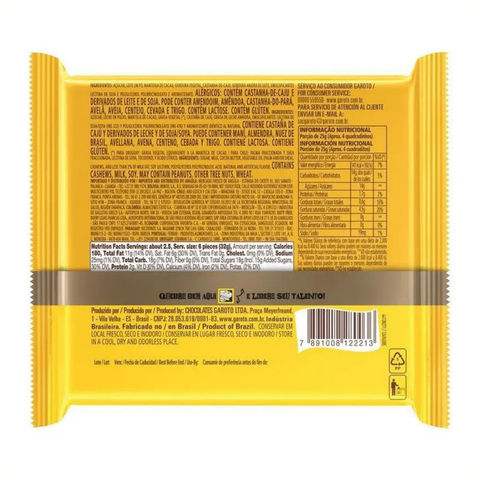 Garoto Talento White Chocolate with Cashew Nuts, 3 x 85g