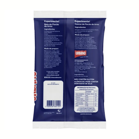 Flocão de Arroz Urbano 500 g - Sem Glúten