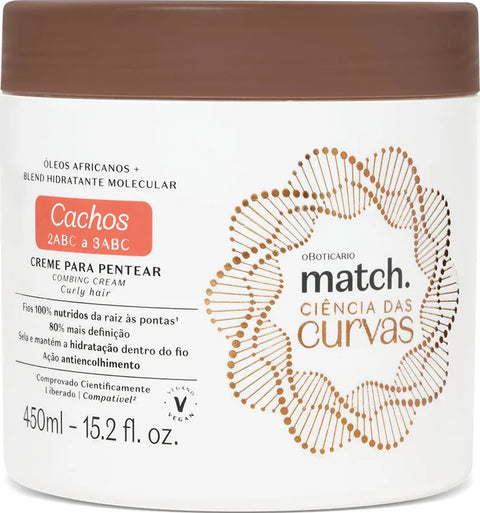 Match o Boticário Ciência das Curvas Cachos - Creme para Pentear 450ml
