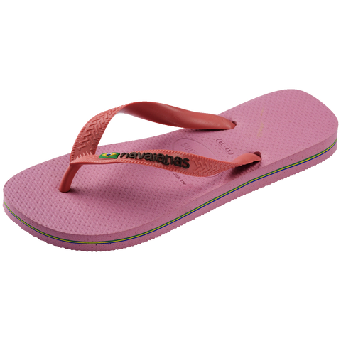 Chinelo Havaianas Brasil Logo Rosa Chiffon