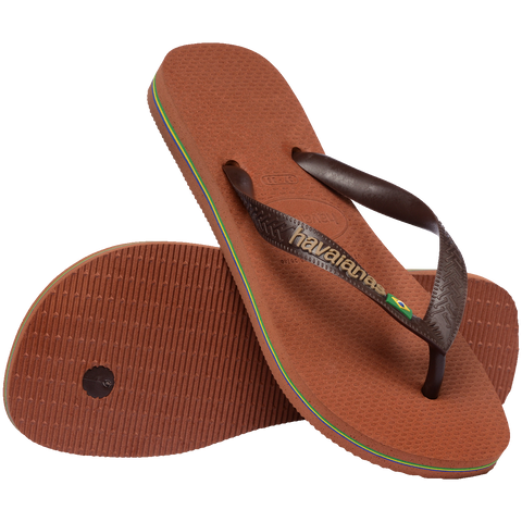 Chinelo Havaianas Brasil Logo Ferrugem