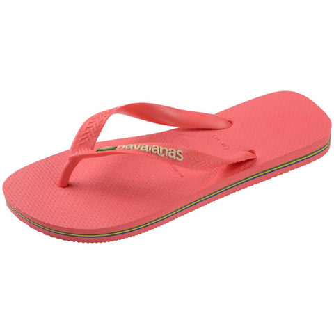 Chinelo Havaianas Brasil Logo Coral Tropical