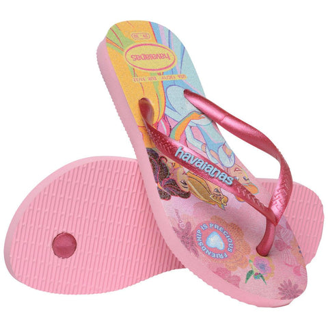 Chinelo Havaianas Infantil Slim Princesas Rosa Glow