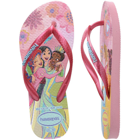Chinelo Havaianas Infantil Slim Princesas Rosa Glow