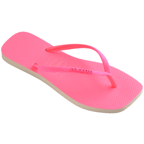 Chinelo Havaianas Slim Square Glitter Neon