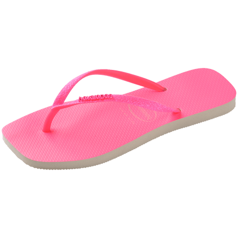 Chinelo Havaianas Slim Square Glitter Neon