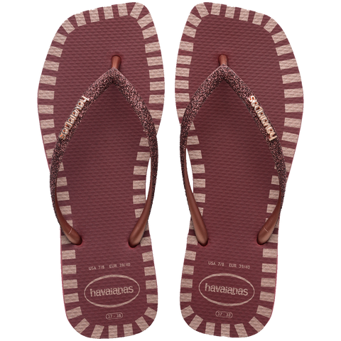 Chinelo Havaianas Slim Square Glitter Contour