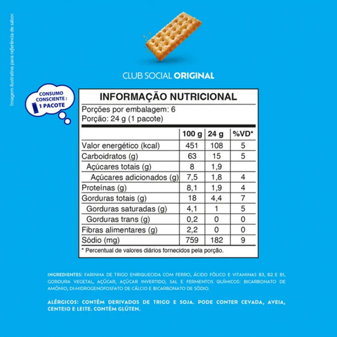 Biscoito Clube Social Original 141g