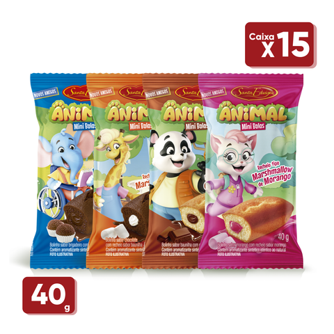 Bolinho Animal Recheado - Santa Edwiges - Caixa 15x40g