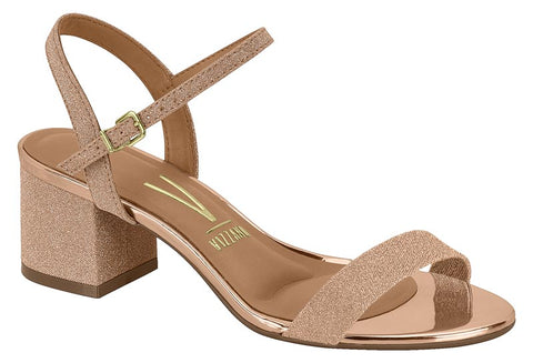 Vizzano 6291-900 Low Heel Sandal in Rose Gold Shine