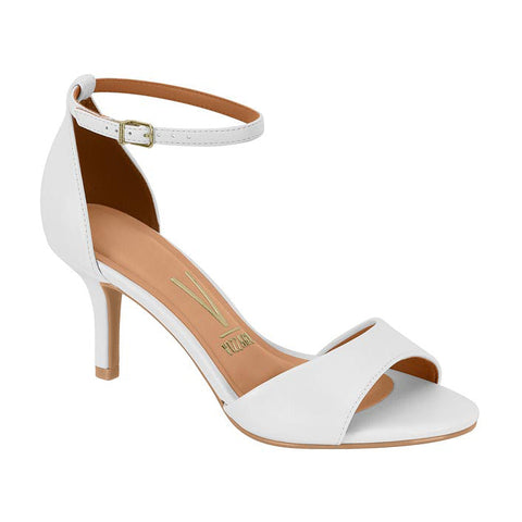 Vizzano 6524-100 Mid Heel Sandal in White Napa