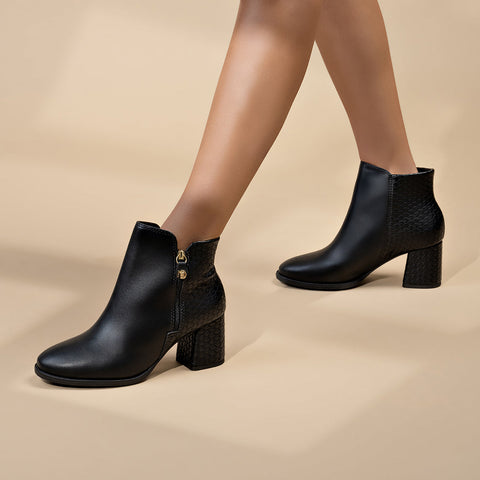 Modare 7078-101 Low Heel Ankle Boot in Black