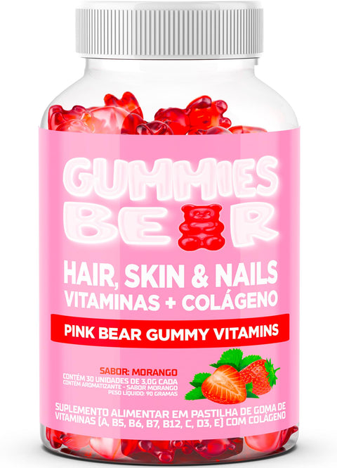 Gummy Bear Hair Vitamin Original - Fórmula Avançada para o Crescimento Do Cabelo e Unha