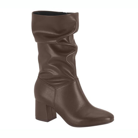 Beira Rio 9076-102 Mid-Calf Scrunched up Boot in Coffee Napa