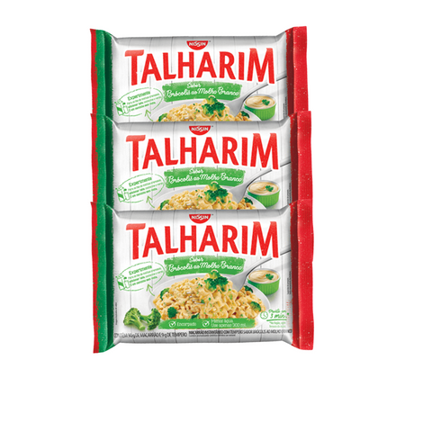 KIT 3 MIOJO TALHARIM BRÓCOLIS AO MOLHO BRANCO 90G