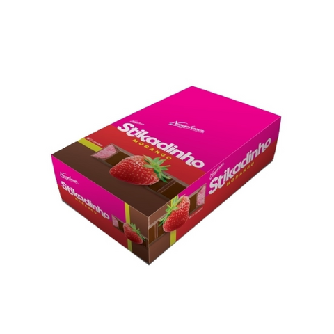 Chocolate Stikadinho Morango Caixa 32 unidades - 433G