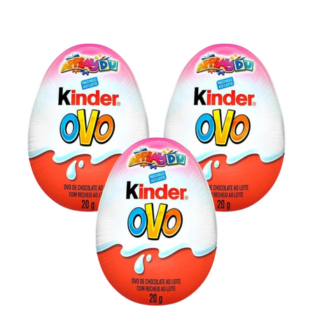 KIT 3 KINDER OVO MENINA 20G