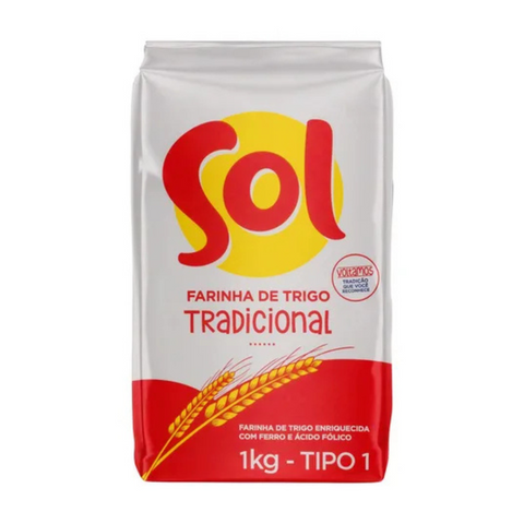Farinha De Trigo Tipo 1 Tradicional Sol 1 Kg.