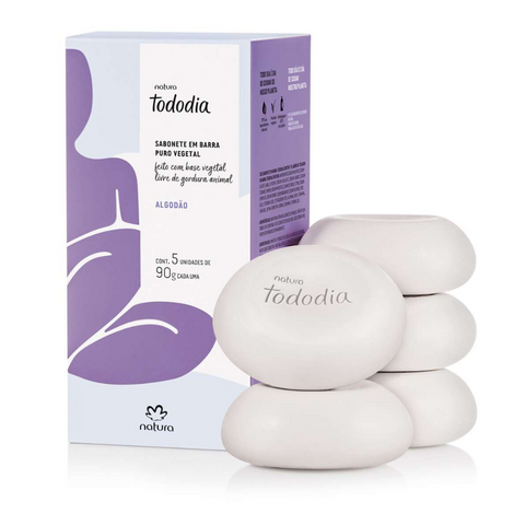 Sabonete em Barra Natura TodoDia Algodão 5 Unit de 90 Gr
