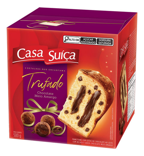 Panettone Trufado Chocolate Meio Amargo Casa Suíça 500g