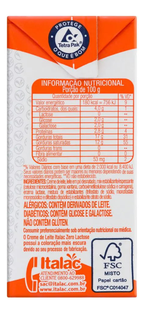 Light Cream, Lactose-Free, 200g, Italac
