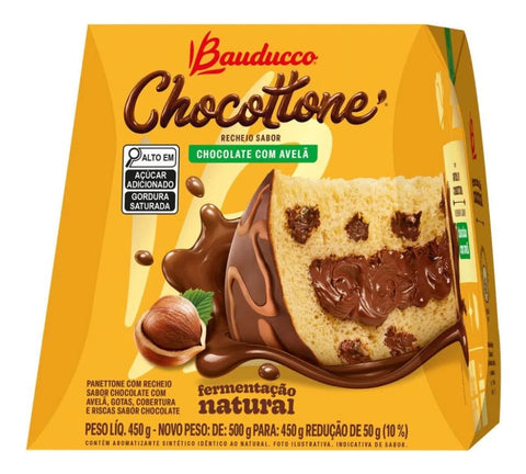 Chocotone Max Chocolate Com Avelã Bauducco 450g