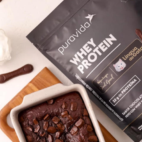 Whey Protein Isolado Puravida Chocolate Língua De Gato 450g