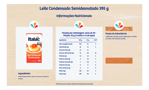 Italac semi-skimmed condensed milk 395g