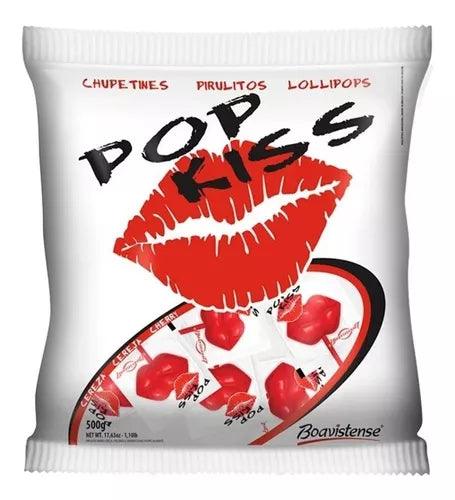 Pacote Pirulito Pop Kiss Cereja 500g - 50 Unidades De 10g - MEUBRASILONLINE