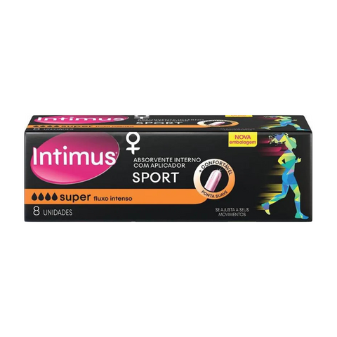 Absorvente Interno com Aplicador Intimus Sport Super Caixa 8 Unidades