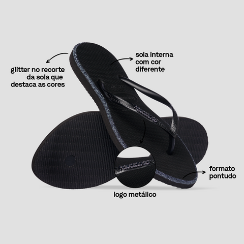 Chinelo Havaianas Slim Point Glitter