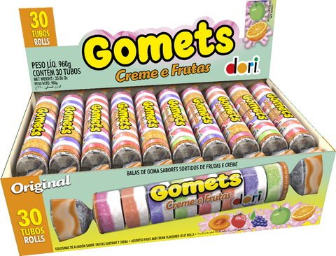 Tube Gum Candy (Jujube/Gomets) - Dori Fruit Cream 30x32g